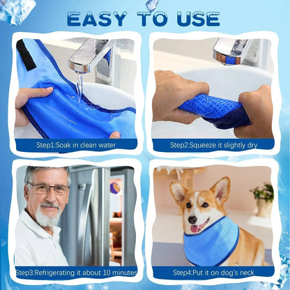 Summer Dog Cooling Ice Scarf Cool Ice Towel Quick Release Hot Pet Clothes Cool Jacket For Small Medium Largr Dog Accessories ﻿