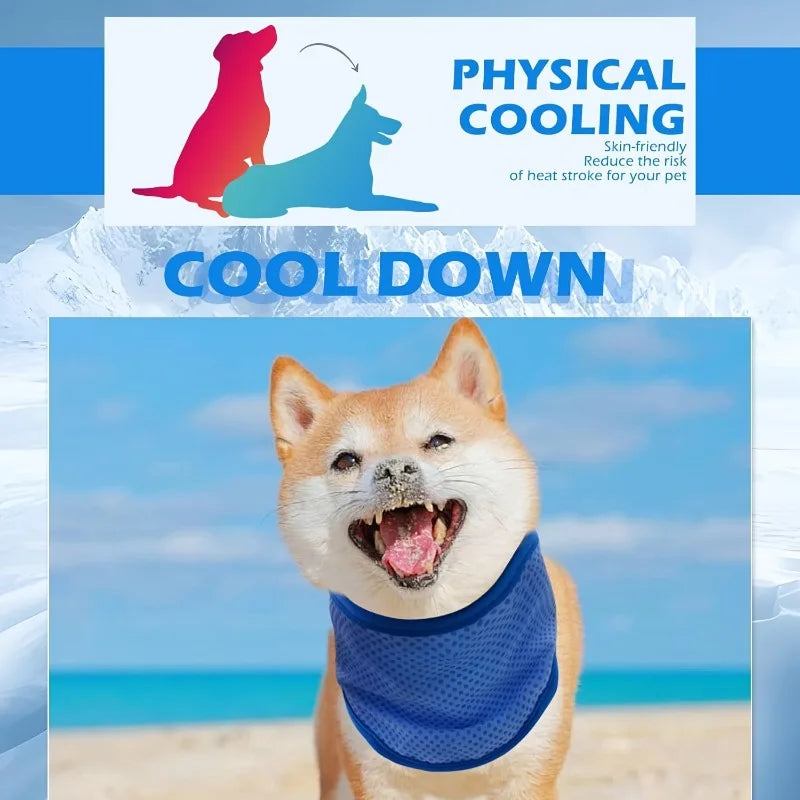 Pet Cooling Scarf - Adjustable Nylon Neck Collar Lightweight Durable Easy-clean, for Dogs Cats Hiking Heatstroke Prevention