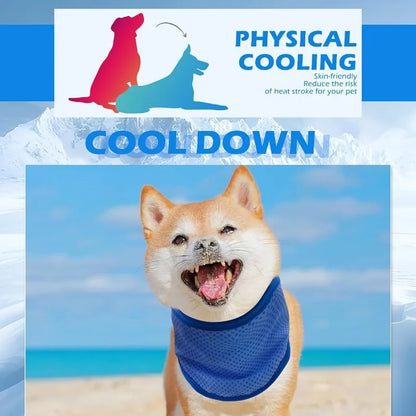 Pet Cooling Scarf - Adjustable Nylon Neck Collar Lightweight Durable Easy-clean, for Dogs Cats Hiking Heatstroke Prevention