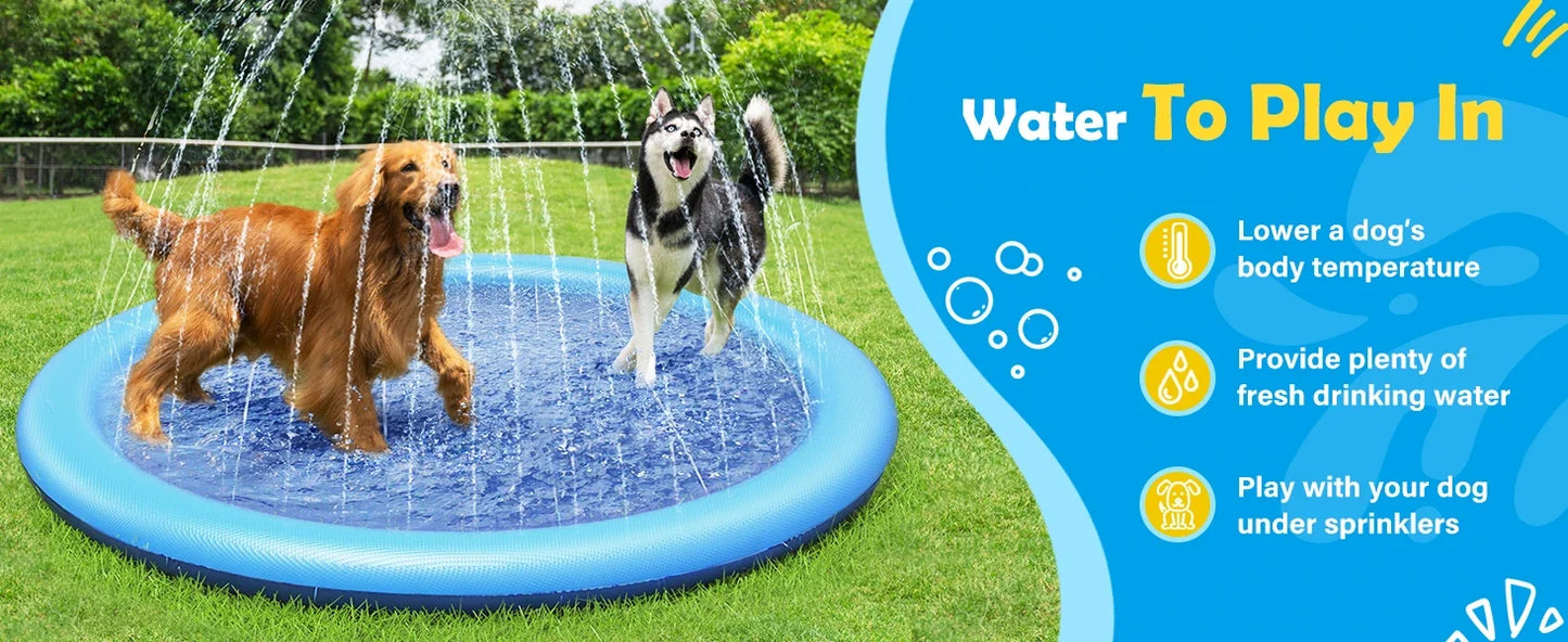 Dog Cool Toys Splash Pad for Dogs Anti-Slip Pool for Large Dogs Thickened Durable Outdoor Water Play Mat Summer Sprinkler Toy