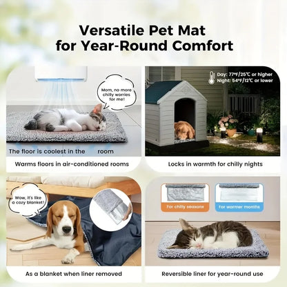 Winter Warming Pet Mattress, Super Warm Cat And Dog Pad, Washable And Non-Slip Mat, Suitable for Small to Large Dogs And Cats