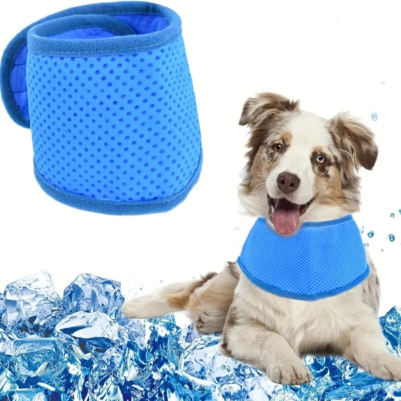 Pet Cooling Scarf - Adjustable Nylon Neck Collar Lightweight Durable Easy-clean, for Dogs Cats Hiking Heatstroke Prevention